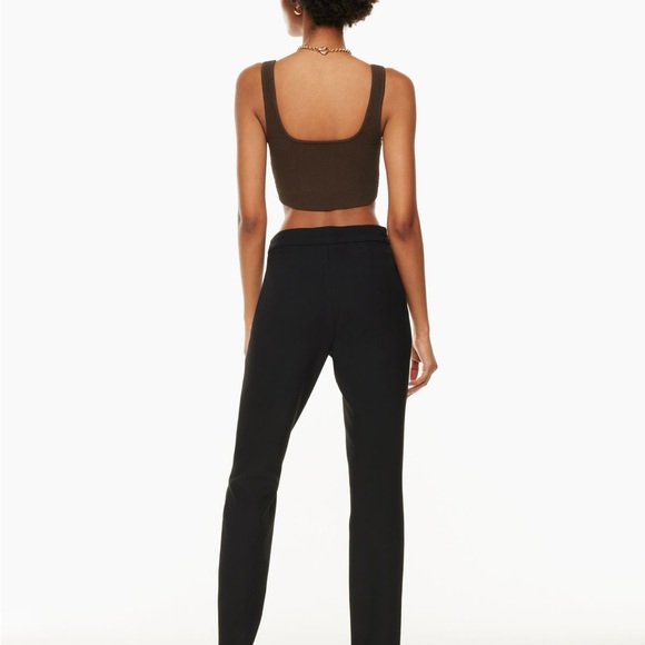 NWT Aritzia Babaton Sculpt Knit Squareneck Cropped Tank in Coffee Bean - Picture 6 of 7